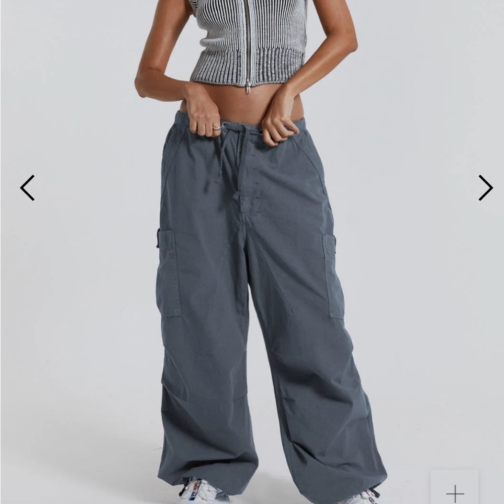 Jaded London Grey Parachute Cargo Pants size L